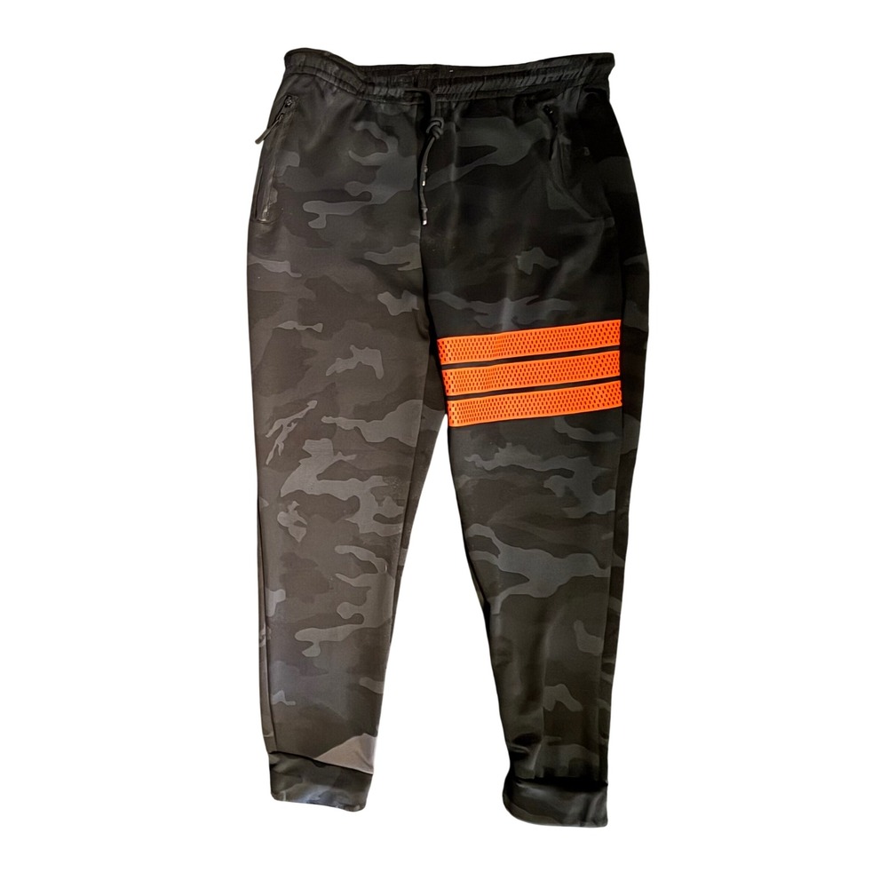 Public Record Camo Roger Pants Mens XL Black Camouflage Mesh Stripe Jogger